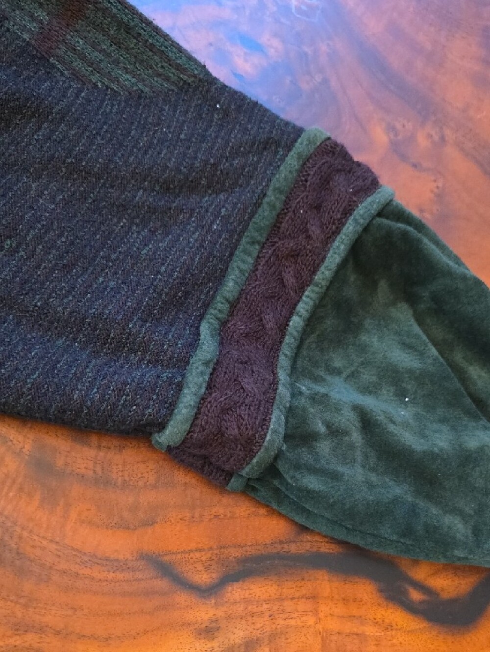 Saxony *Vintage* Green Leather & Knit Bomber Jacket✨️COOGI VIBES✨️ - Picture 10 of 13